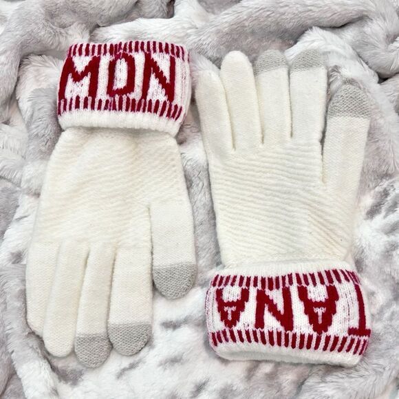 Robin Ruth Accessories - Robin Ruth Montana Gloves W/ Touch Screen Fingers Red/White Womens One Size